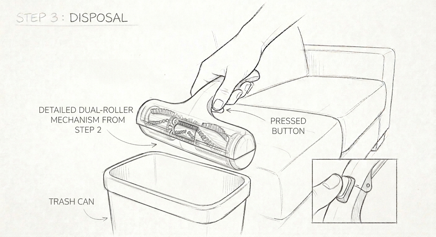 Emptying the ChomChom Roller hair collection chamber